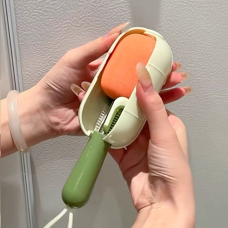 3 in 1 Portable Scalable sponge cup brush, Cup Cover Cleaning Brush Household