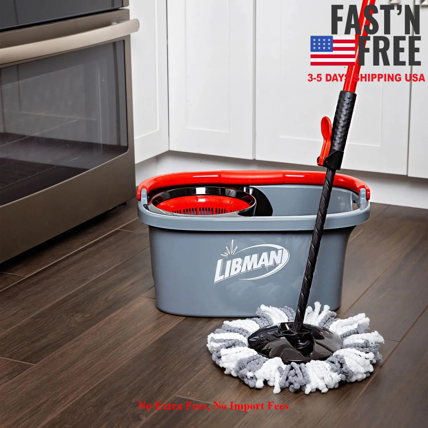 Libman Microfiber Spin Mop System High Power Professional Grade Floor Mop, NEW