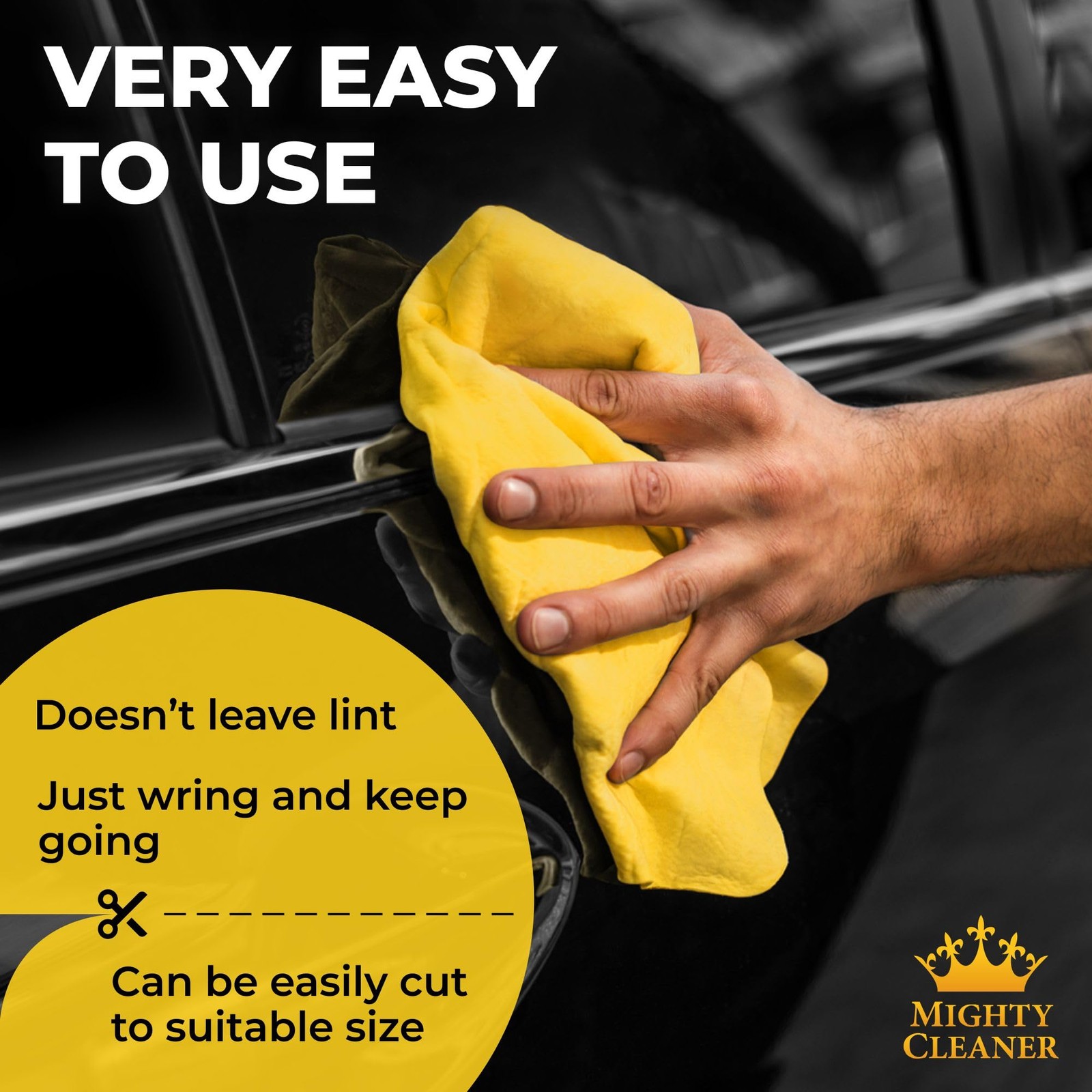34×25″ Premium XL Shammy Towel for Car Absorbent Chamois Cloth Scratch-Free