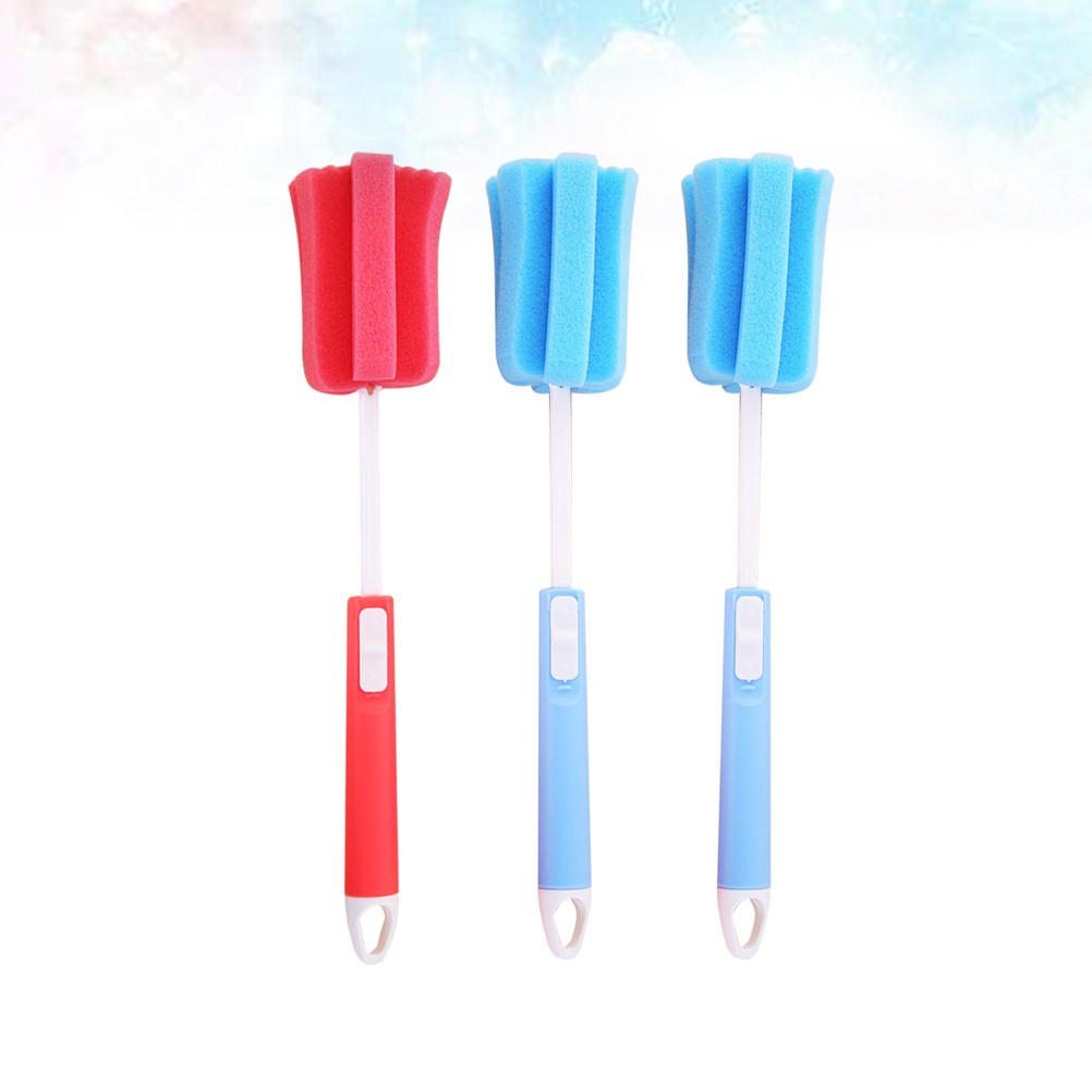 Sponge Bottle Brush with Easy Grip Handle for Glass and Feeding Bottle Use