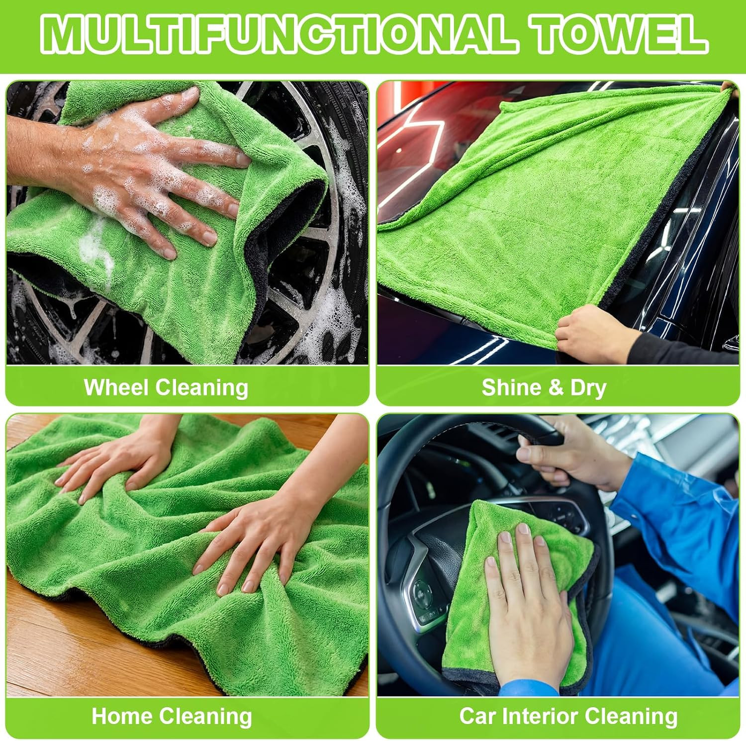 2 Pack Car Drying Towels 48″X24″ Extra Large Microfiber Towels for Cars
