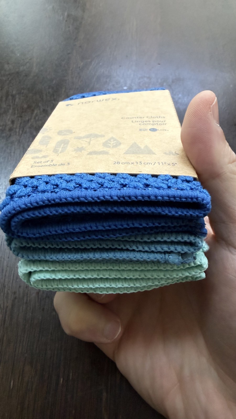 NEW Norwex Counter Cloths Set of 3: Sea Mist, Navy, & Teal