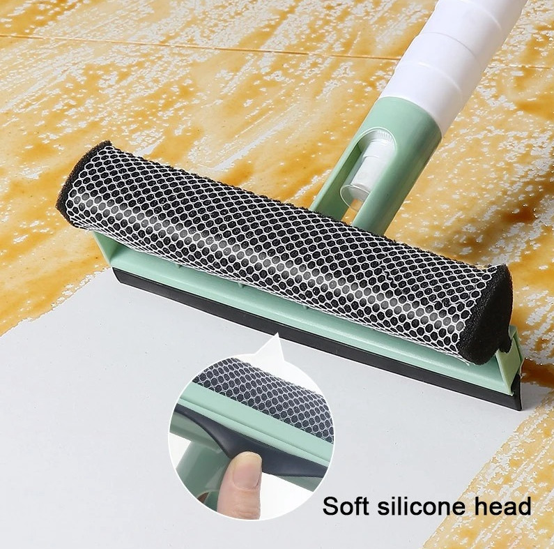 1pc 3-in-1 Window Cleaning Brush with Spray & Squeegee Glass Cleaner – NEW
