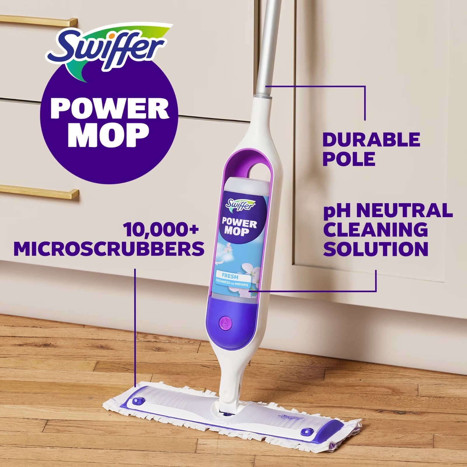 Swiffer Power Mop,Floor Cleaner, Tile,Vinyl,Laminate,Floor Cleaner, Cleaning Set