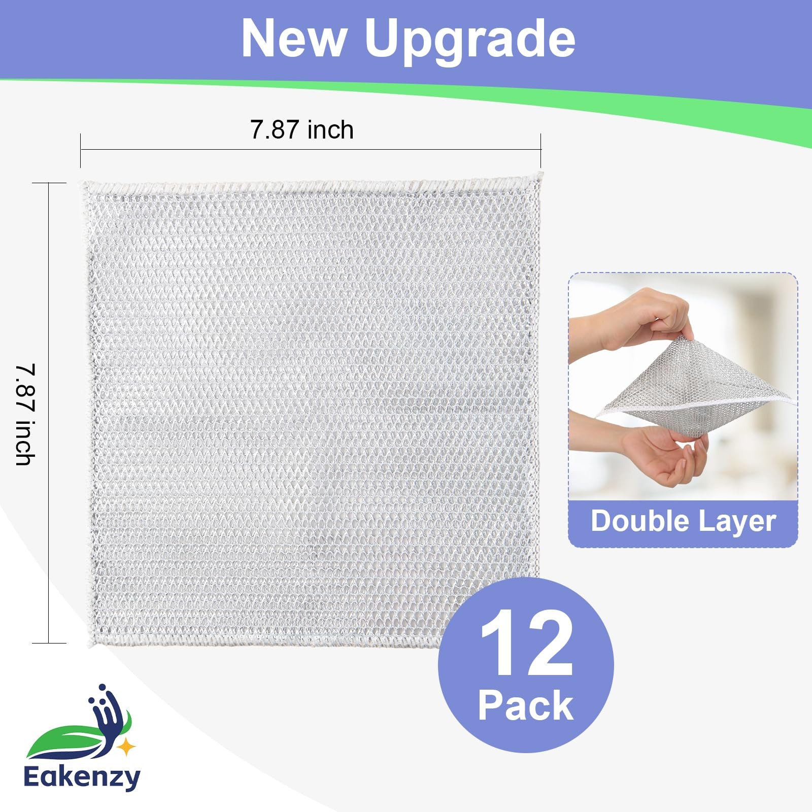 12 Pack Steel Wool Scrubber, Double Layer Non-Scratch Wire Dishcloth, Multipu…