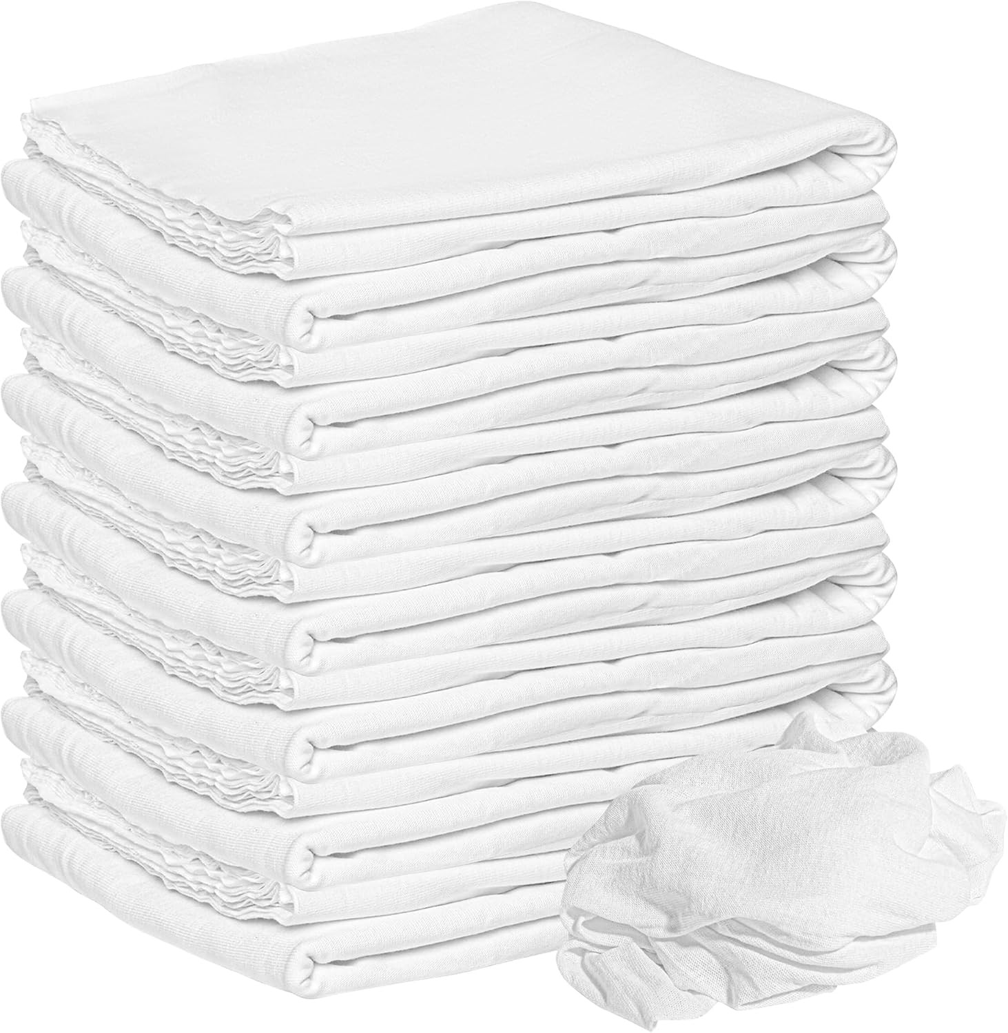 New Lint Cloth (300 Pack) – 100% Cotton Cleaning Rags Exact Cut – Premium White