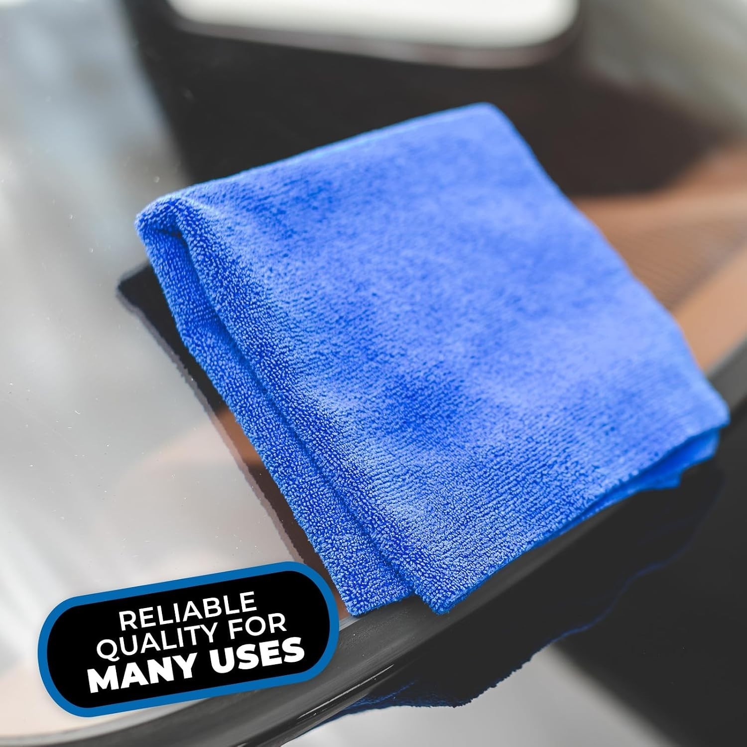 Edgeless Microfiber Cleaning Towels 10-Pack – 16×16 Inches, Royal Blue