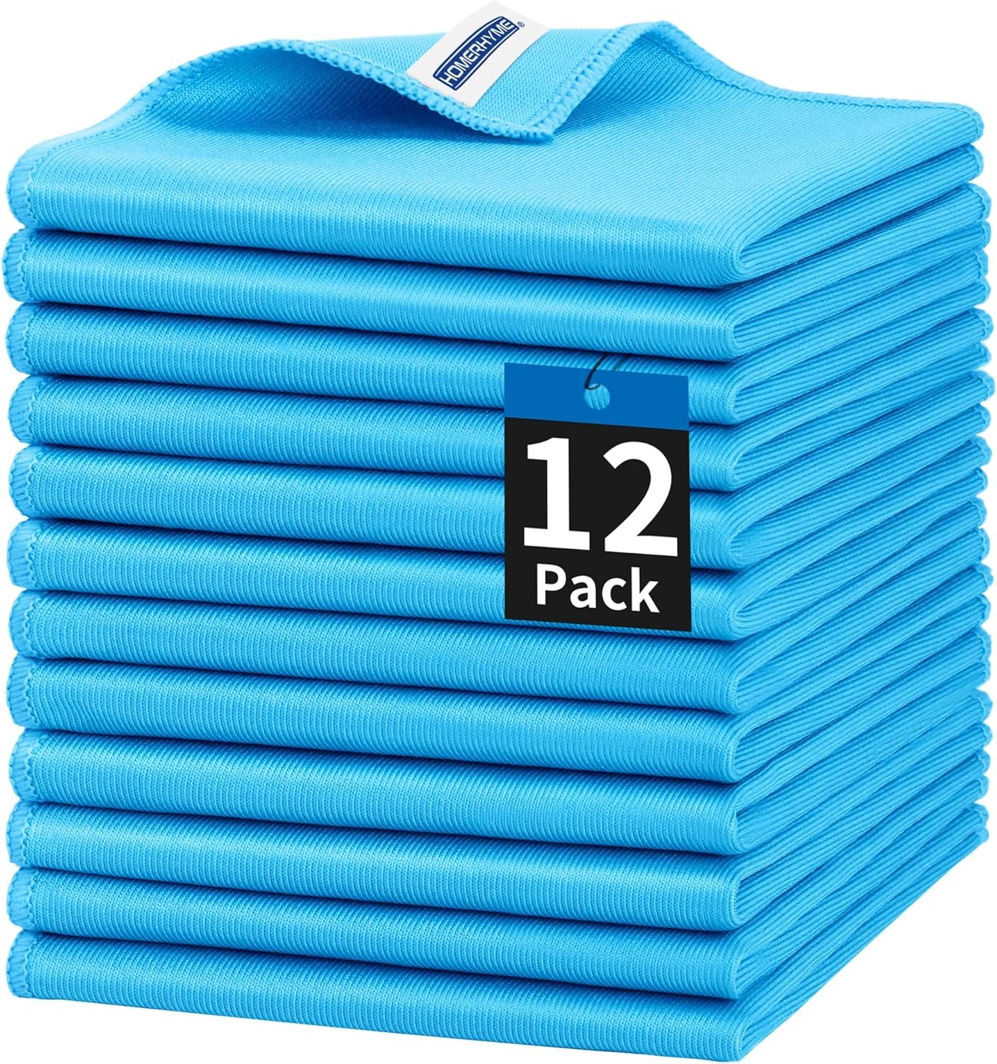 Microfiber Glass Cleaning Cloth 12 Pack Window Glass Cleaning Rags Reusable