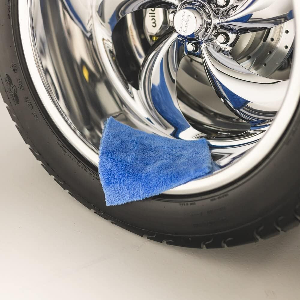 10 Pack Plush Microfiber Detailing Towels 500GSM 8×8 Edgeless 70/30 Blue