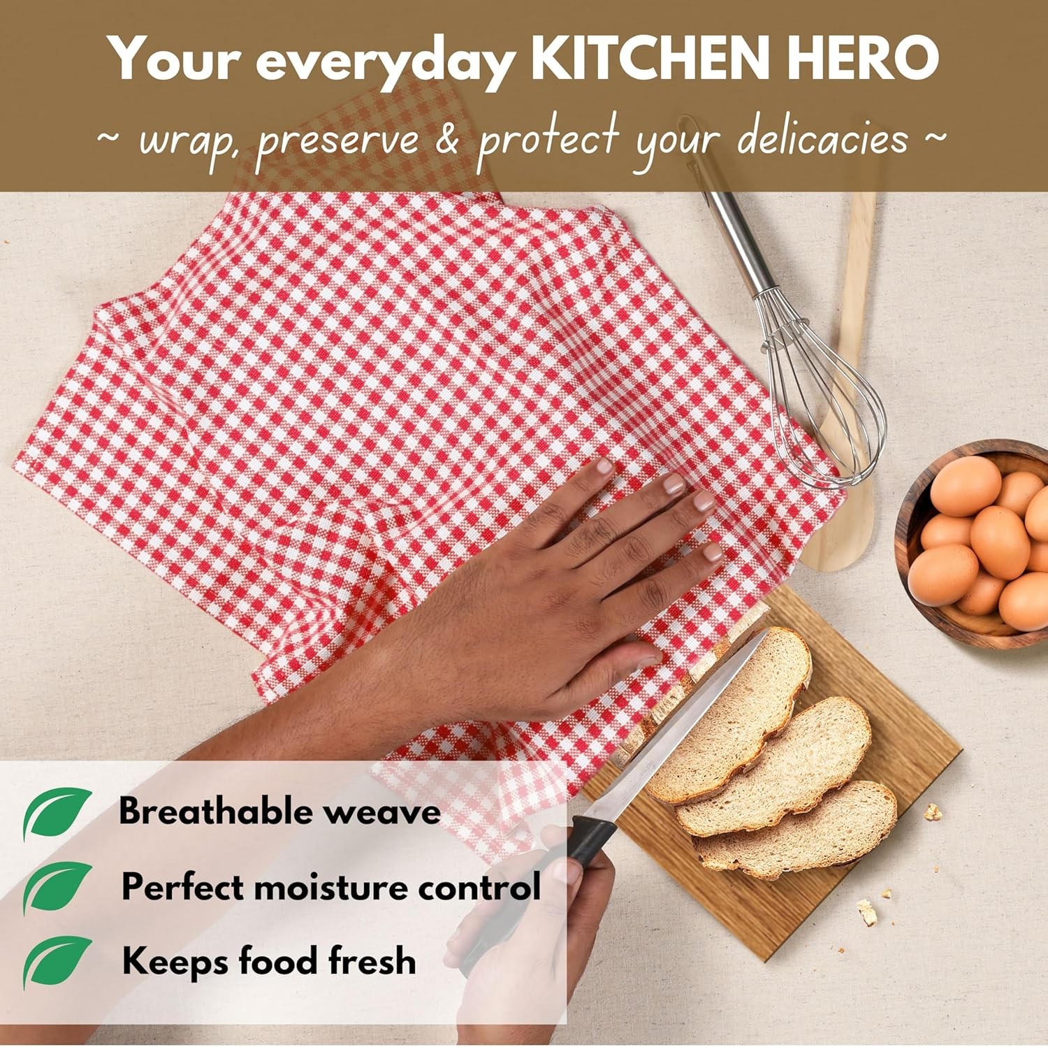 12 Pack Gingham Check Kitchen Towels 16″x26″ – Mini Plaid Cotton Dish Towels