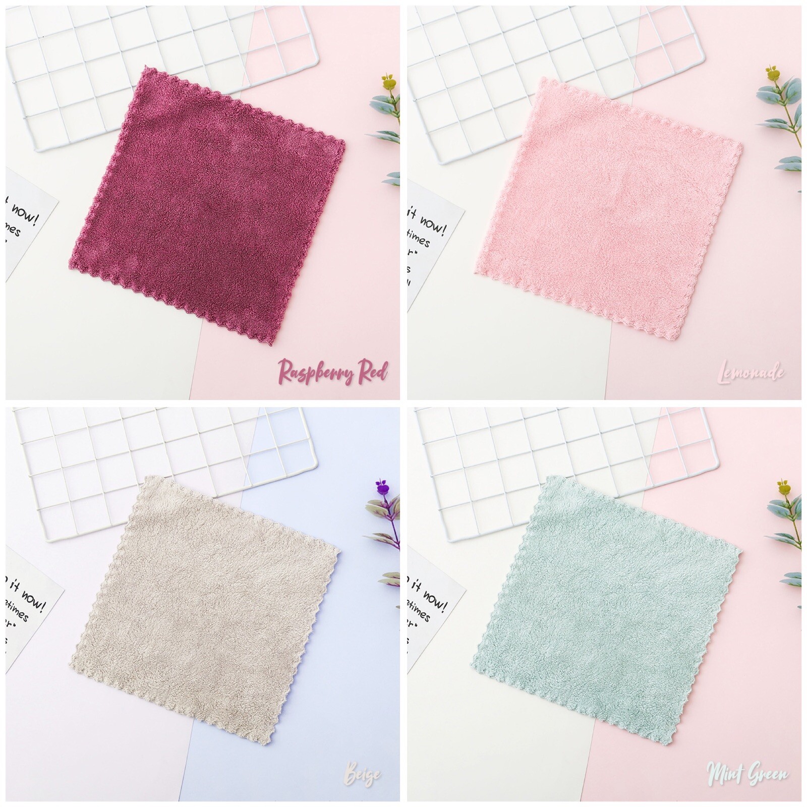 10 PACK Cute Color Washcloth Microfiber Cleaning Cloth 25x25CM Gift Idea Kitchen