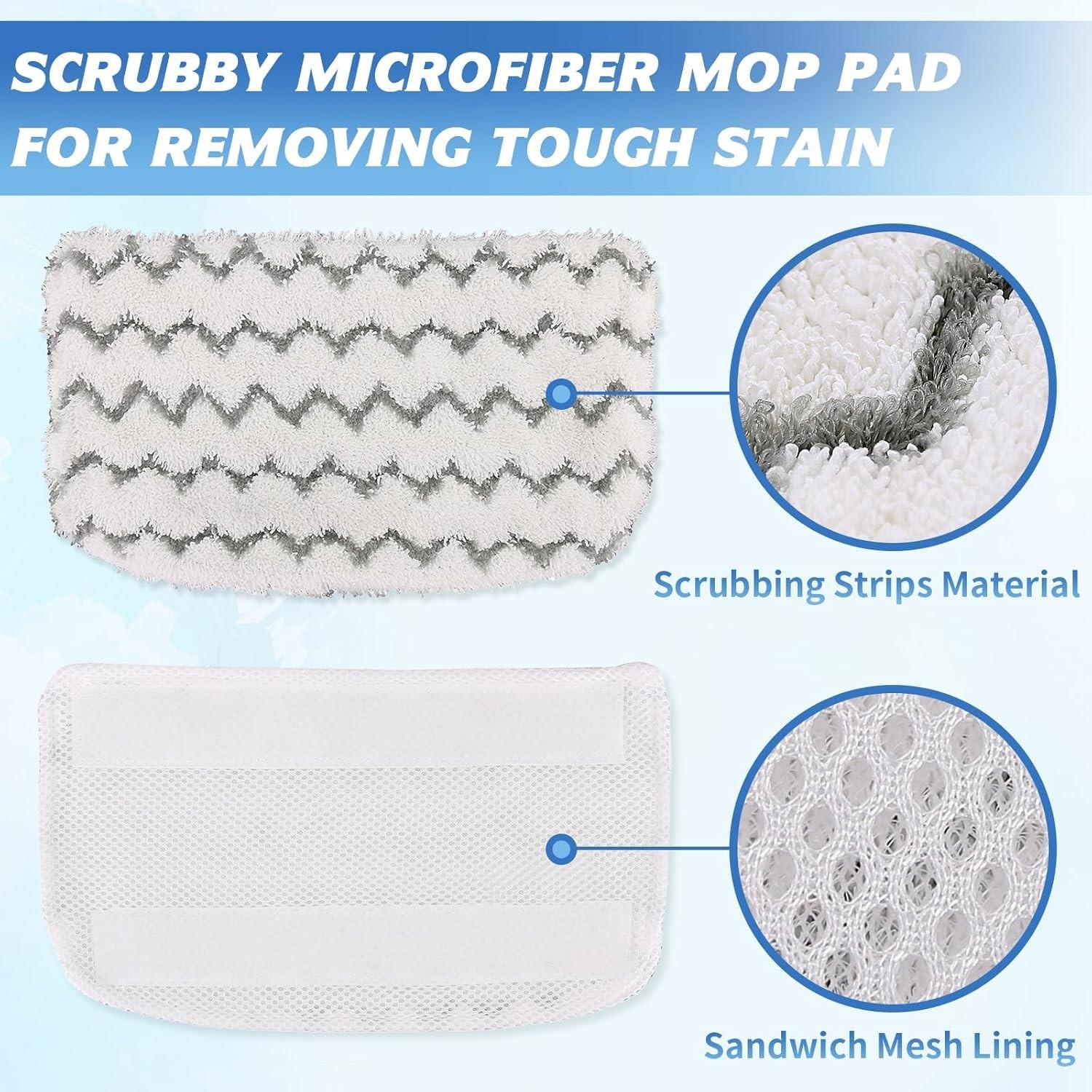 6 Pack Microfiber Steam Mop Pads Replacement for Shark Steam Mop S1000, S1000…