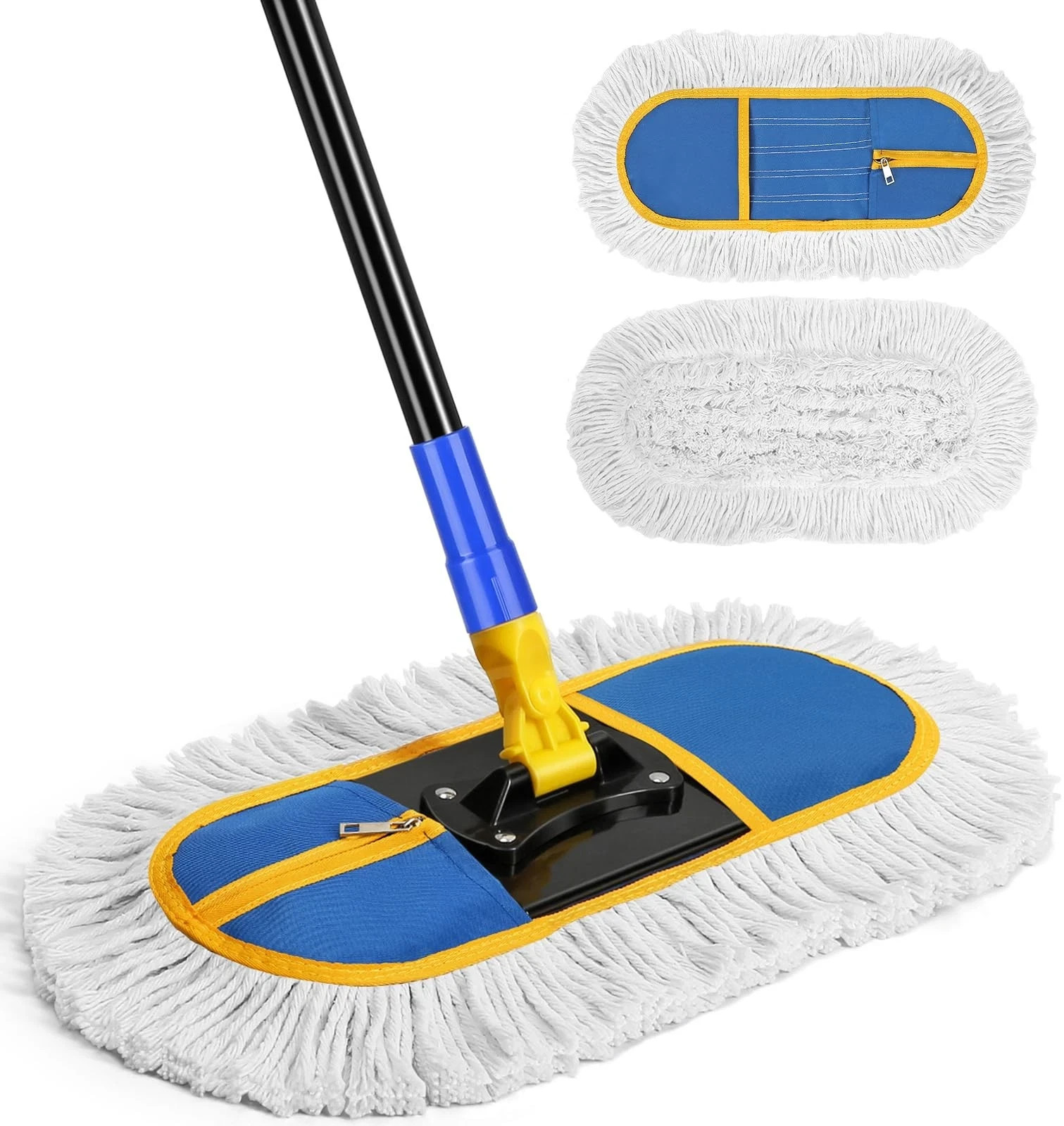 16 Inch Commercial Dust Mop for Floor Cleaning – Industrial Wet Dry Broom wit…