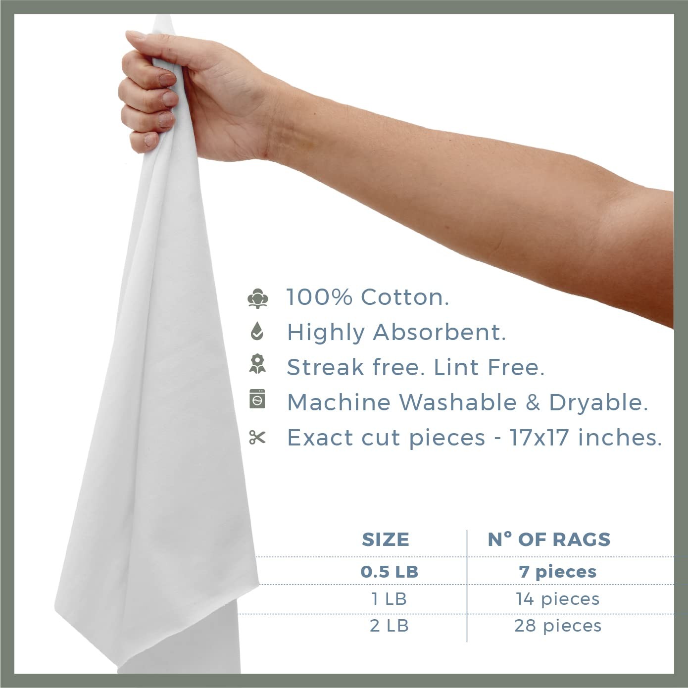 VALENGO New Lint Free Rags – 100% Cotton Cloth, Soft T-Shirt Rags, Lint Free …