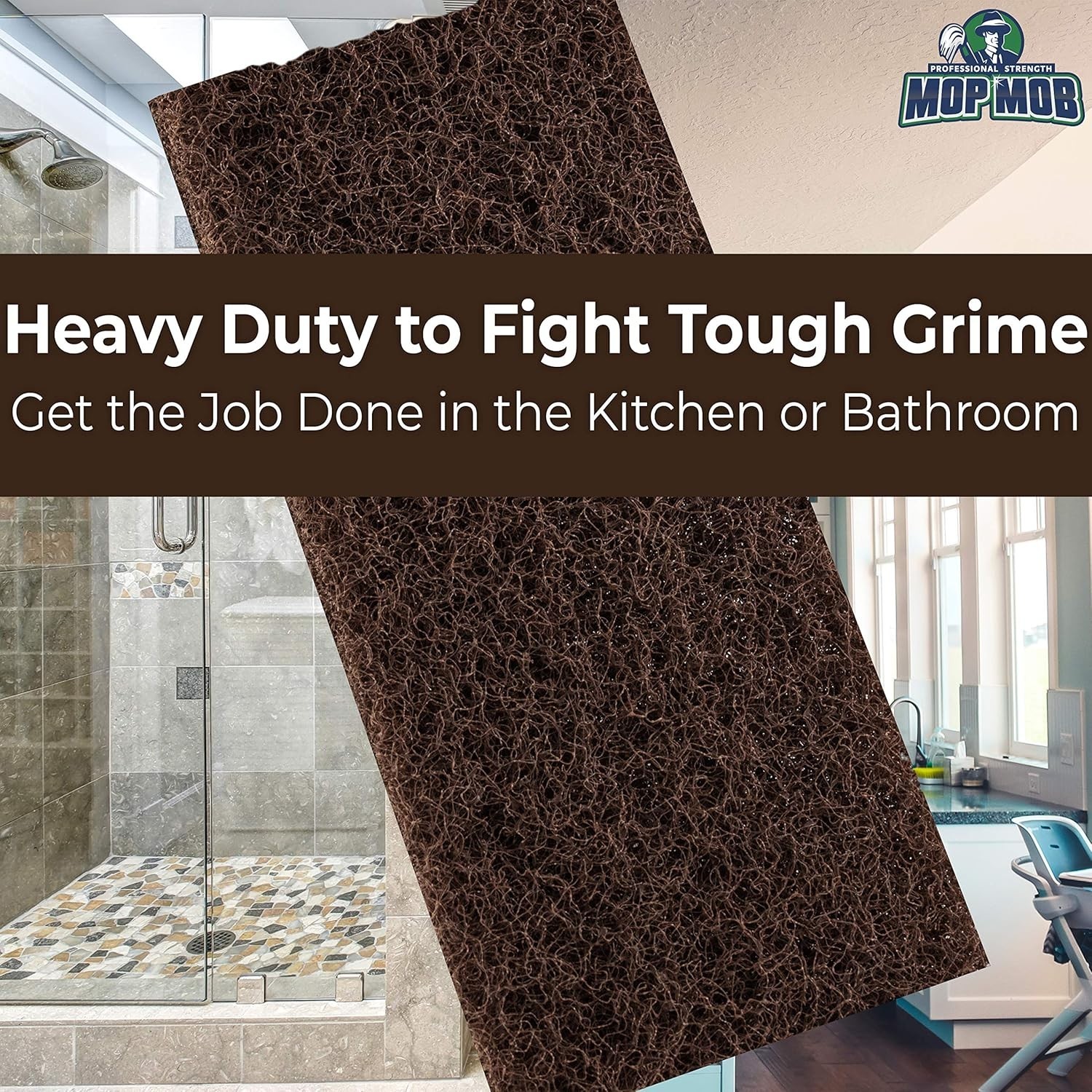 10×4.5in Heavy Duty Scouring Pads – Durable Nylon for Kitchens and Bathrooms