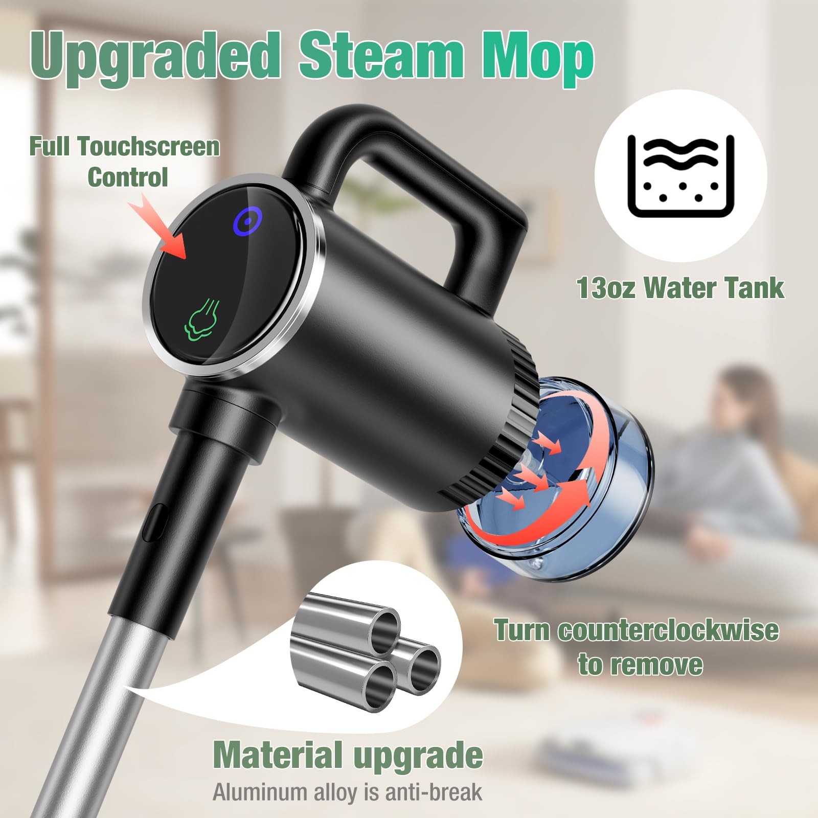 11-in-1 Steam Mop – Detachable Handheld Steam Cleaner with 380mL Tank, 260℉ F…