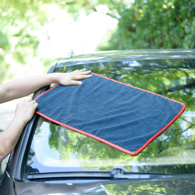 6 Pcs Microfiber Car Drying Towels Hemming Super Absorbent 16″x24″ Black