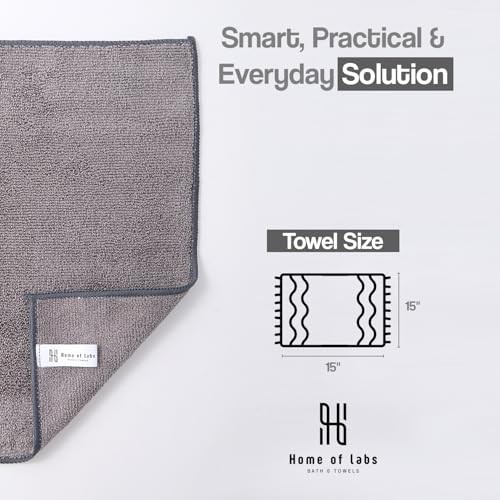 Microfiber Cleaning Cloth Pack, 15×15 Inch Lint Free Streak Free 24 Grey