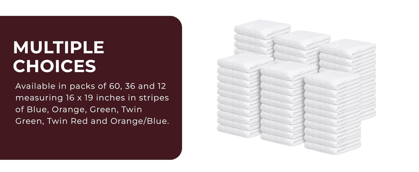 Terry Bar Mop Towels (Value Pack of 60) Size 16″x19″ – Absorbent and Durable,