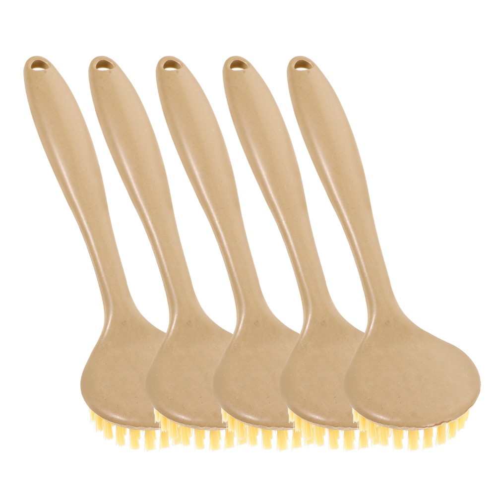 5Pcs Lightweight Reusable PP Cleaning Brushes Household Dish Washing Tools Beige