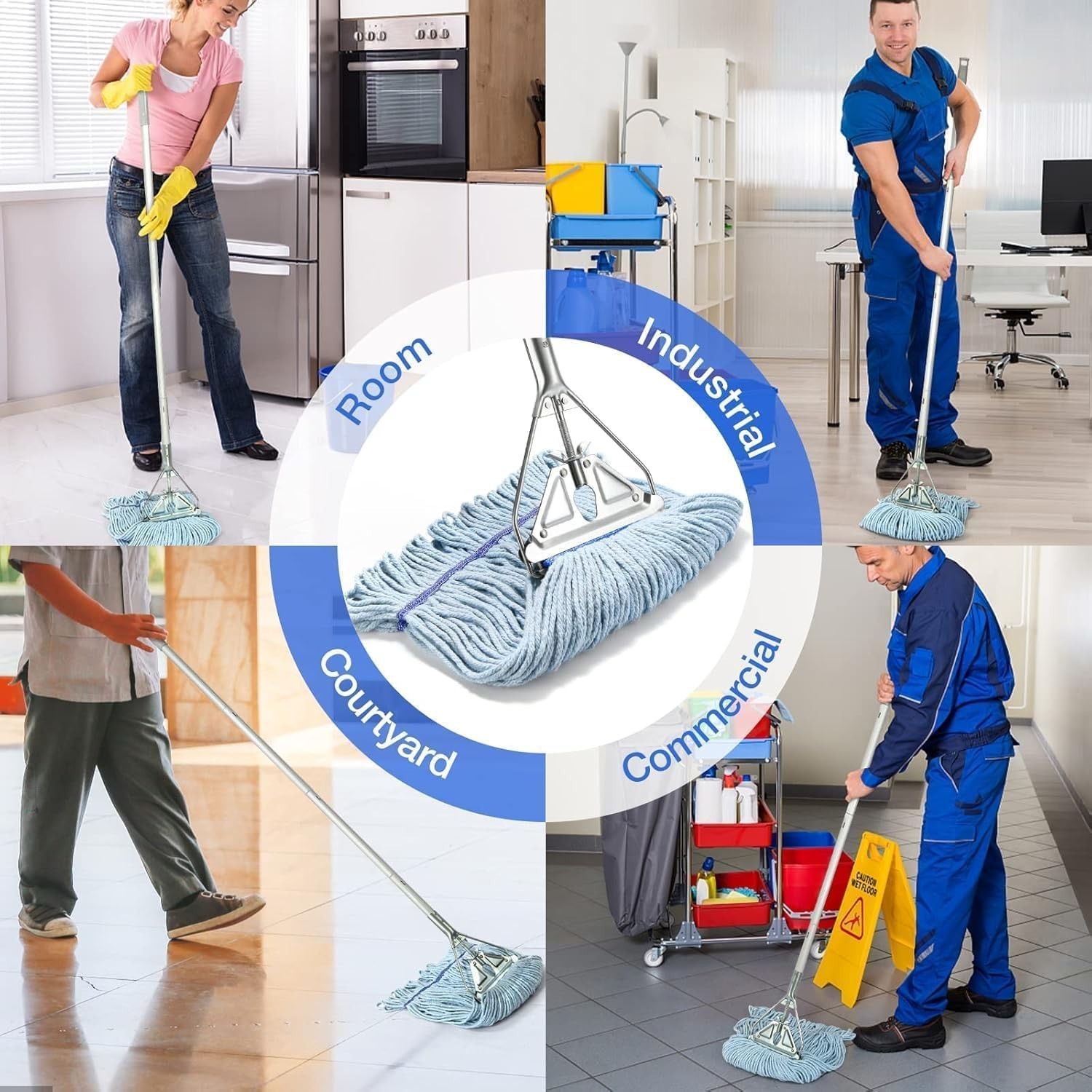 Commercial Mop Handle Heavy Duty,Industrial Metal Mop Stick Replacement for Home