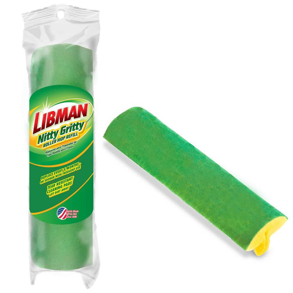 Libman Nitty Gritty Roller Mop Refills Head Replacement Green Yellow 12 Pack