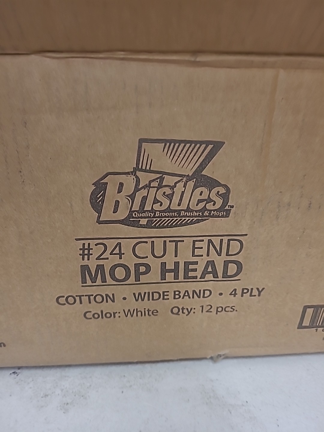 Pack Of 12 Bristles 3024 Mop Head Replacement Universal Wide Cut End 4 Ply 3024
