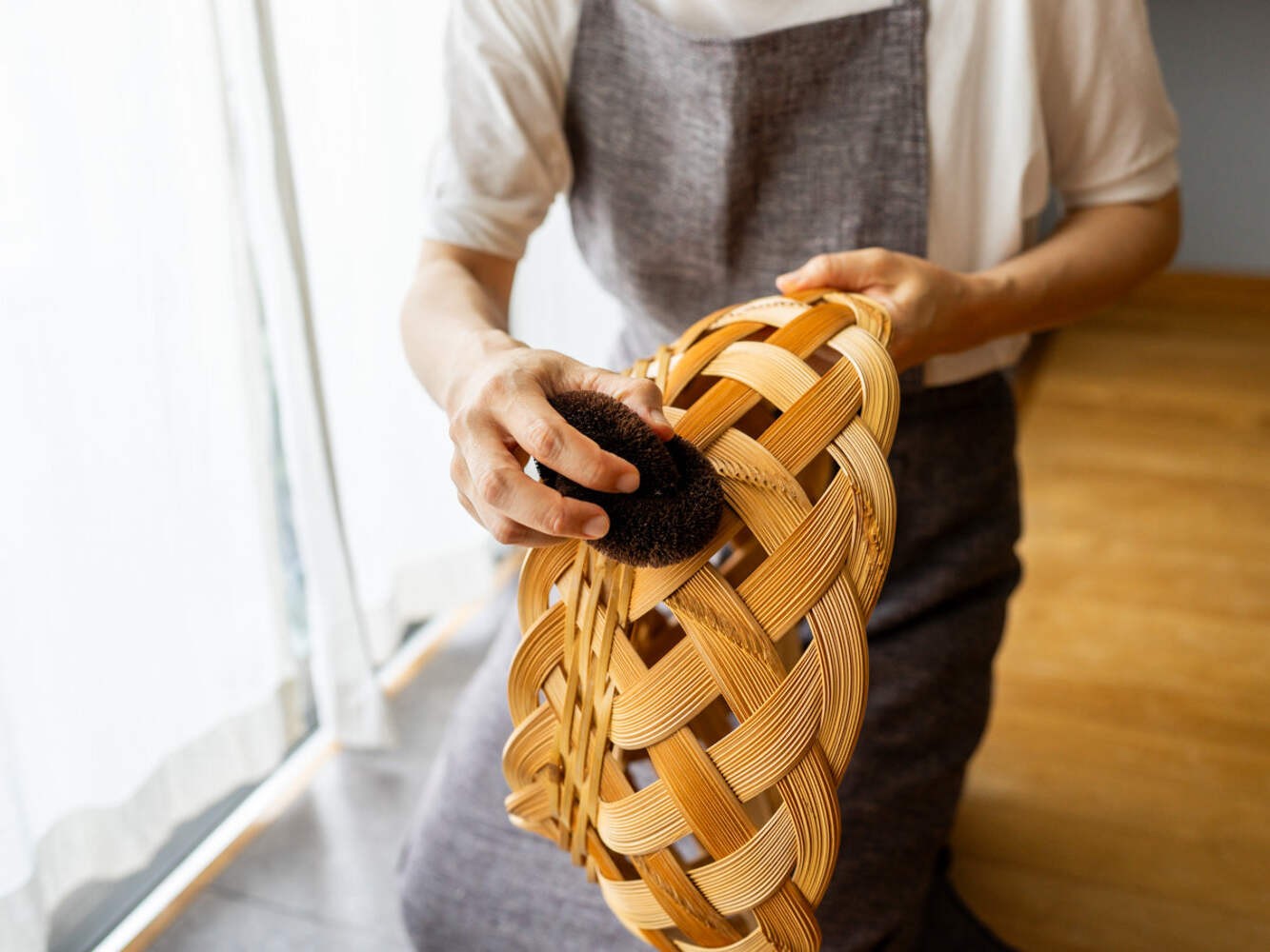 Japanese Scrub Brush Tawashi – Shuro Palm Linked Brush Kitchen Cleaning