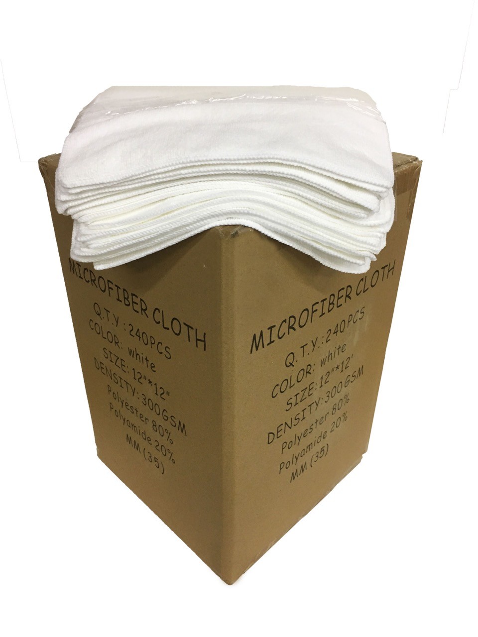 240 Microfiber White 12″x12″ Cleaning Detailing Cloths Towels Auto 300GSM