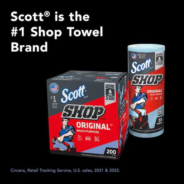 (200/Box) Blue Shop Towels Pop-Up Box