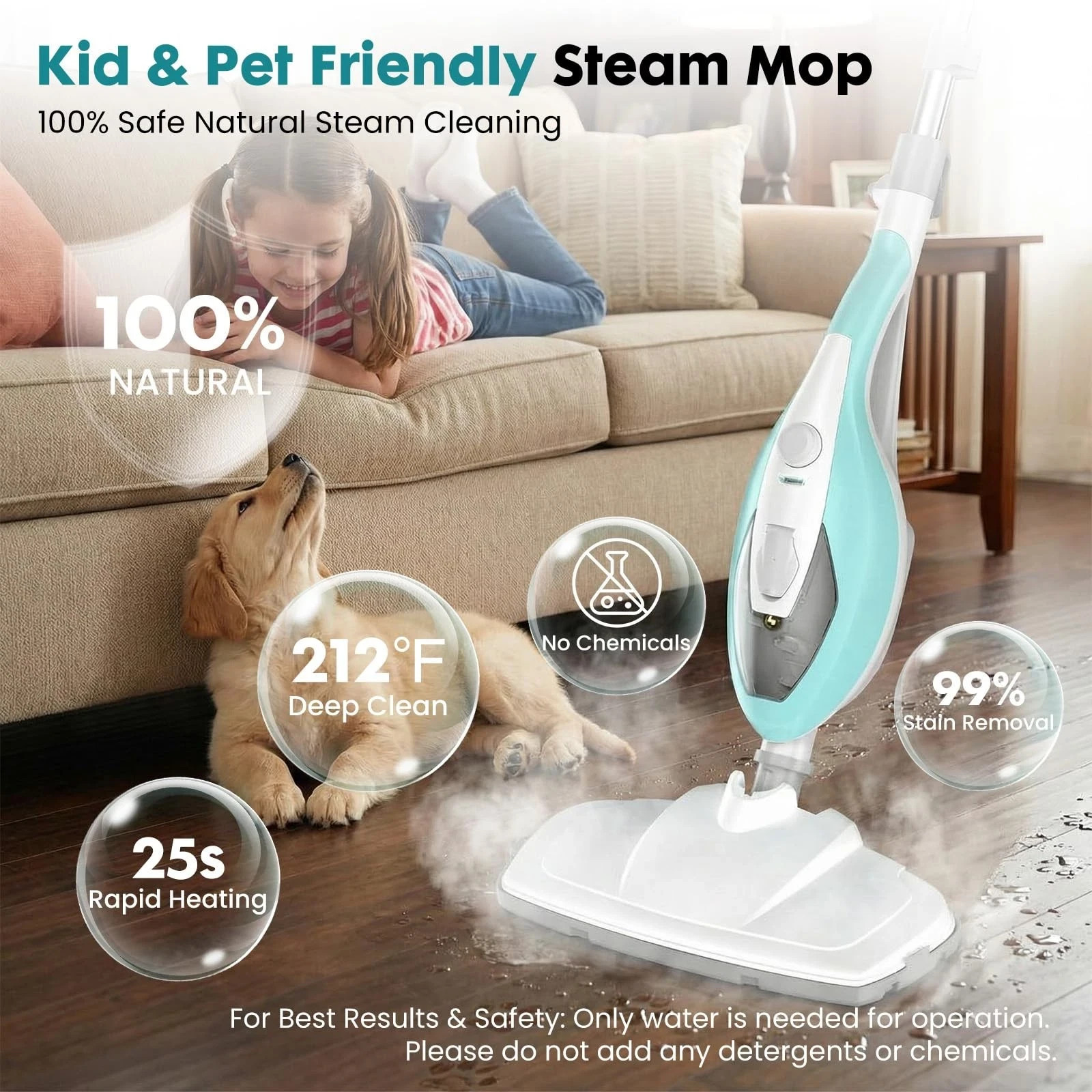 10-in-1 Steam Mop, 1550W Detachable Handheld Steam Cleaner for Floor Cleaning…