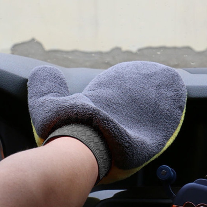 24x20cm Car Wash Mitt Microfibre Cleaning Glove Polishing Shampoo Duster Towel