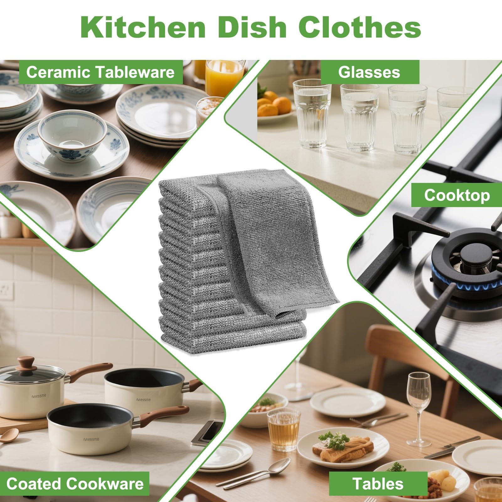 Non Scratch Wire Dishcloth,Multipurpose Wire Dishwashing Rag,10PCS
