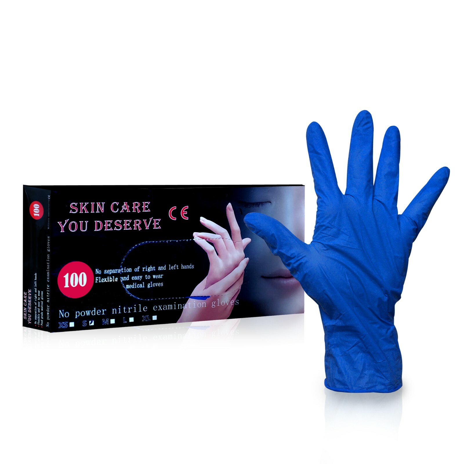 TechMatte Disposable Powder Free Rubber Nitrile Ambidextrous Gloves (L) – 100 PK