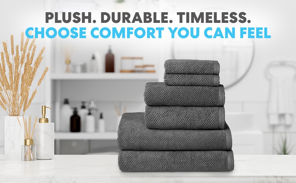 Simpli-Magic 79451 Popcorn Textured Bath Towels Set, 2 Bath Towels, 2 Hand