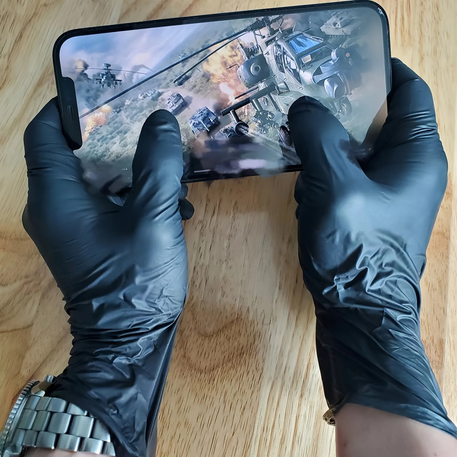 Nitrile Gloves Black Cleaning Household Kitchen Bathroom Dishwashing 100PCS