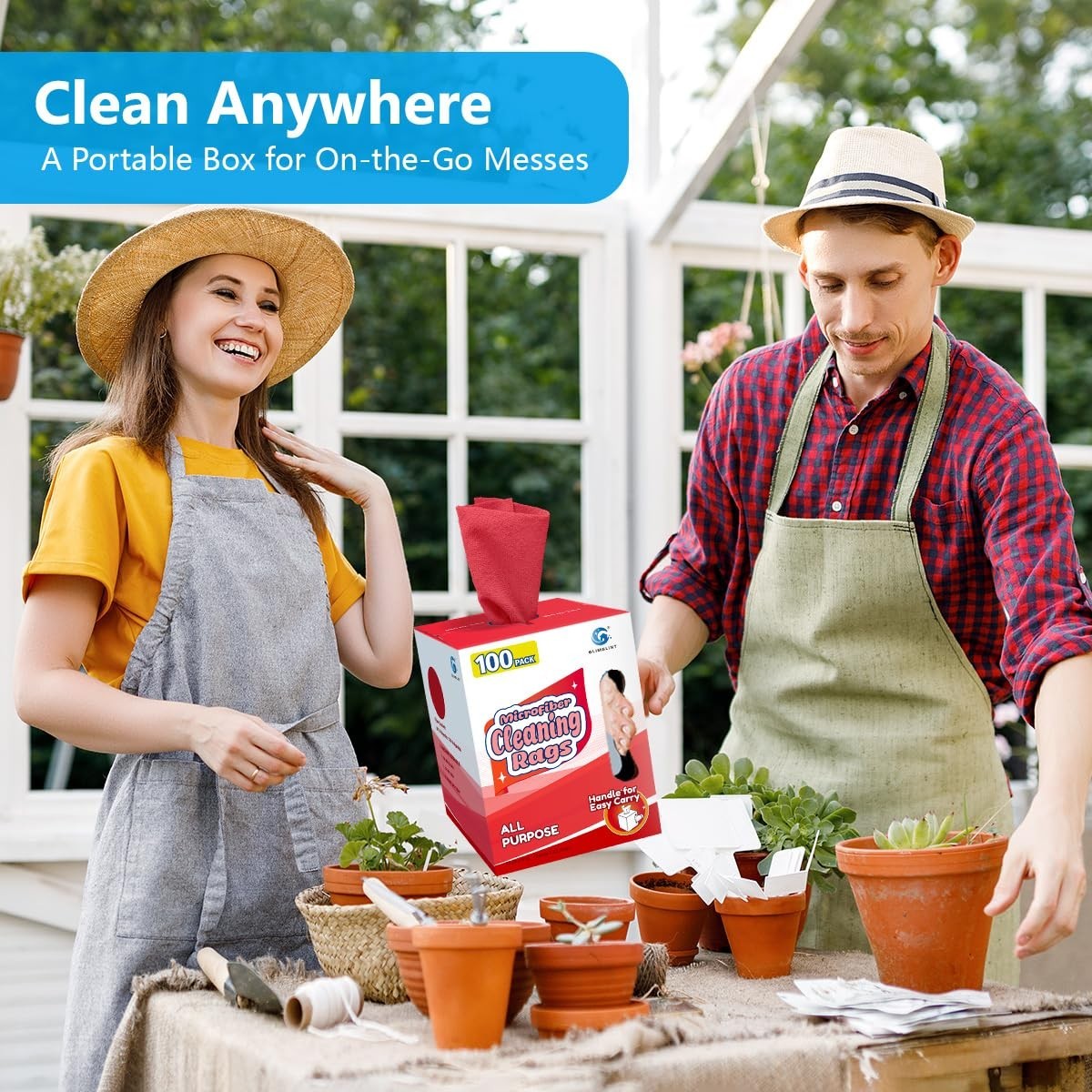 100 Pack Red Microfiber Cleaning Cloths – Lint-Free, Ultra Absorbent Rags for Ho