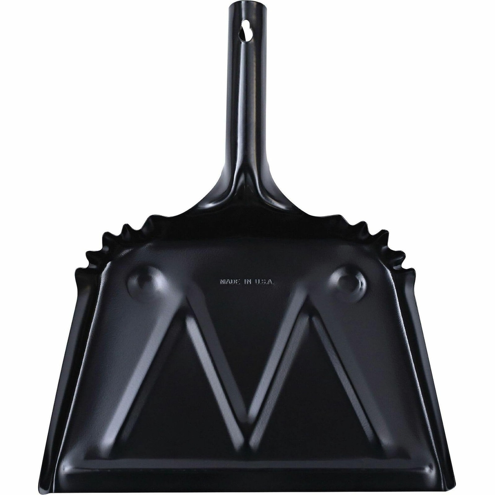 Heavy-Duty Black Metal Dustpan, 12″