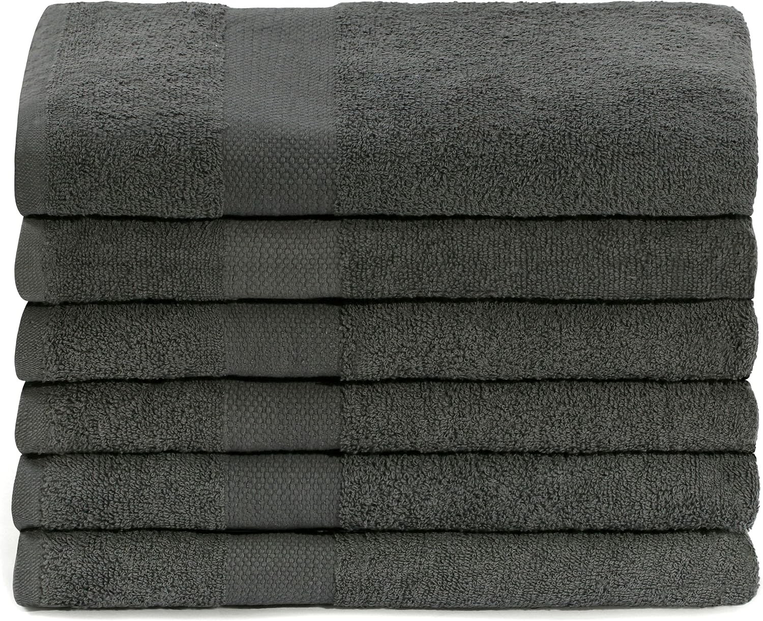 Simpli-Magic Cotton Bath Towels, 25”x50”, Gray, 6 Pack