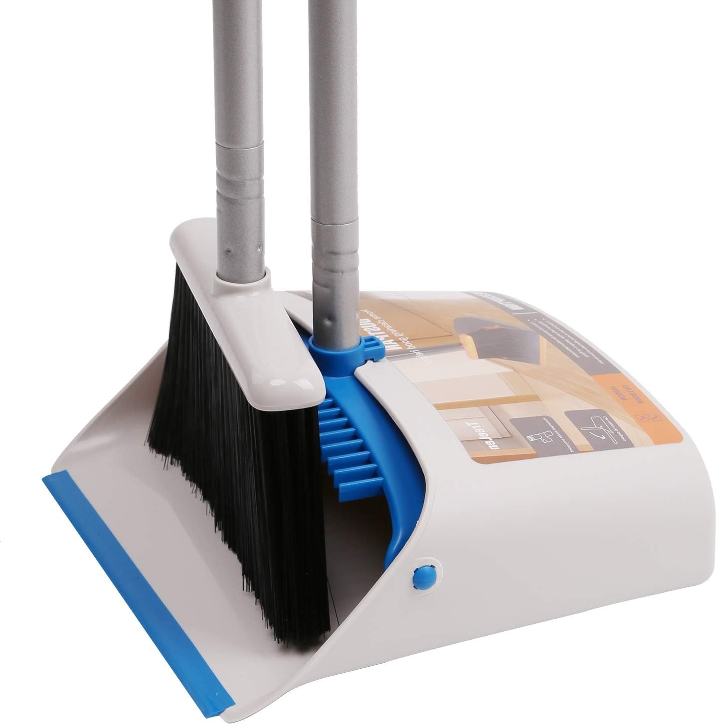 TreeLen Broom and Dustpan Set, TreeLen Broom with Dust Pan with Long Handle C…