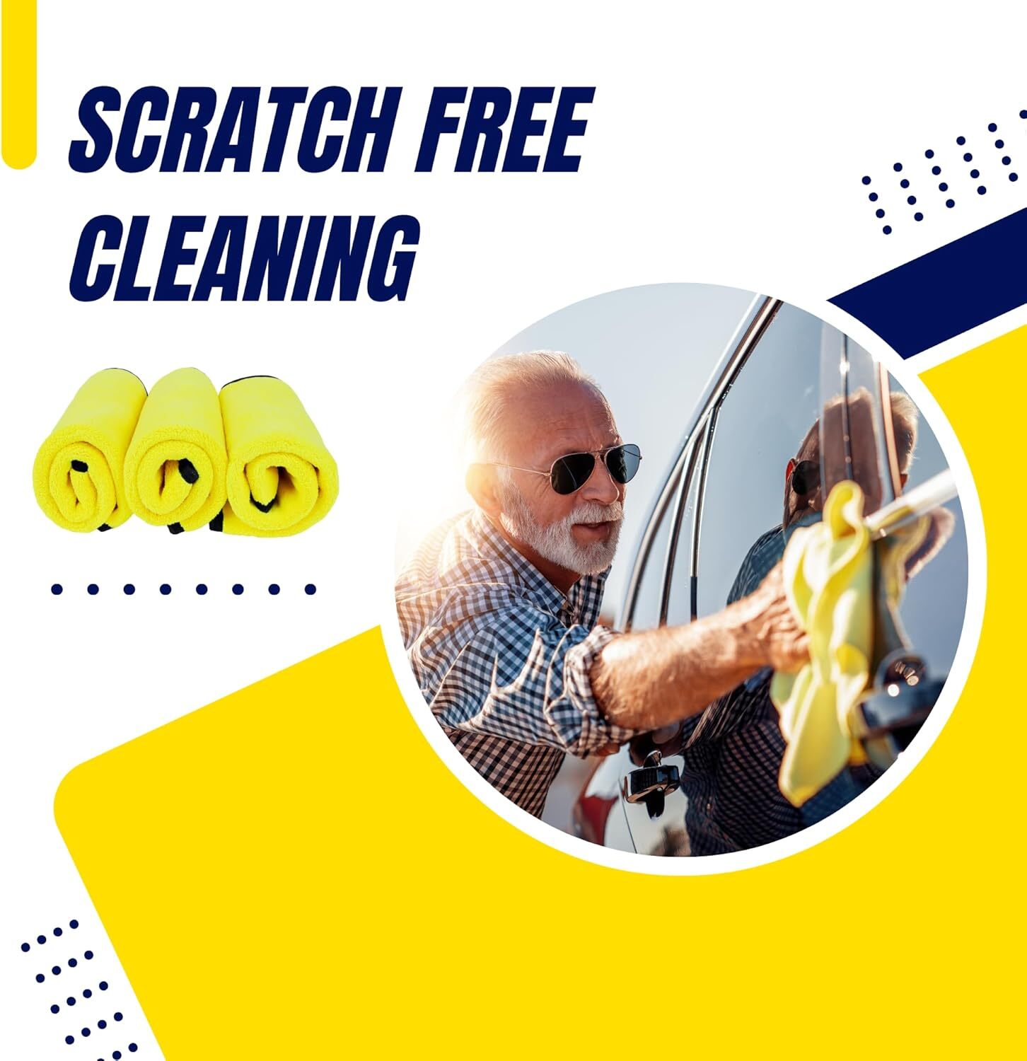 Yellow 10X Car Wash Microfiber Towel 24×12” Cleaning Drying Car Care Soft Cloth