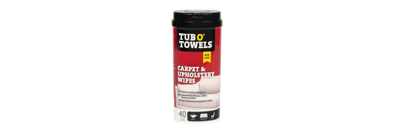 Tub O Towels TW40-CPA Heavy Duty Carpet & Upholstery Automotive Wipes