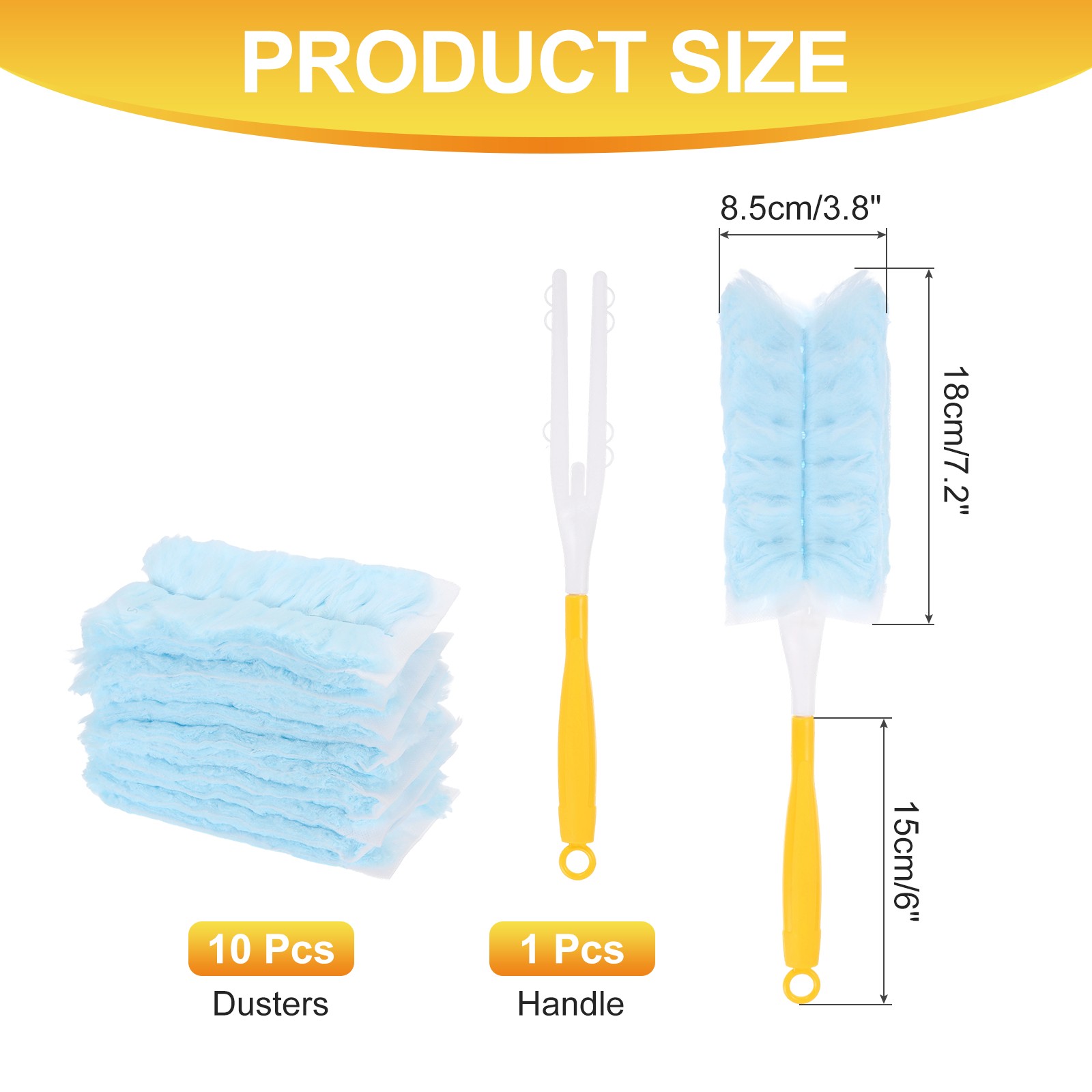 1 Count Yellow Handle Refill, with 10 Blue Dusters