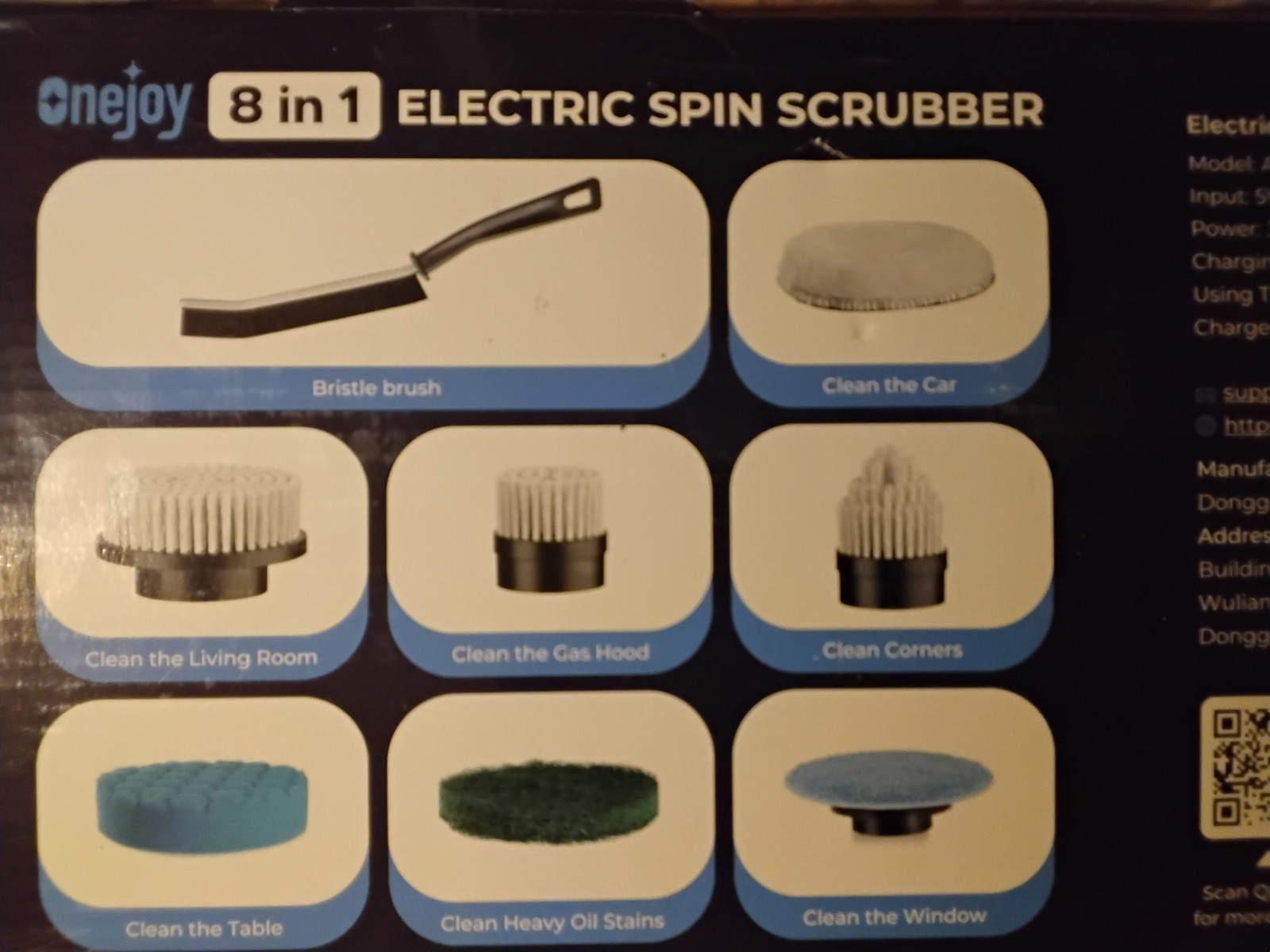 Onejoy Cordless 8 in 1 Electric Spin Scrubber Rechargeable