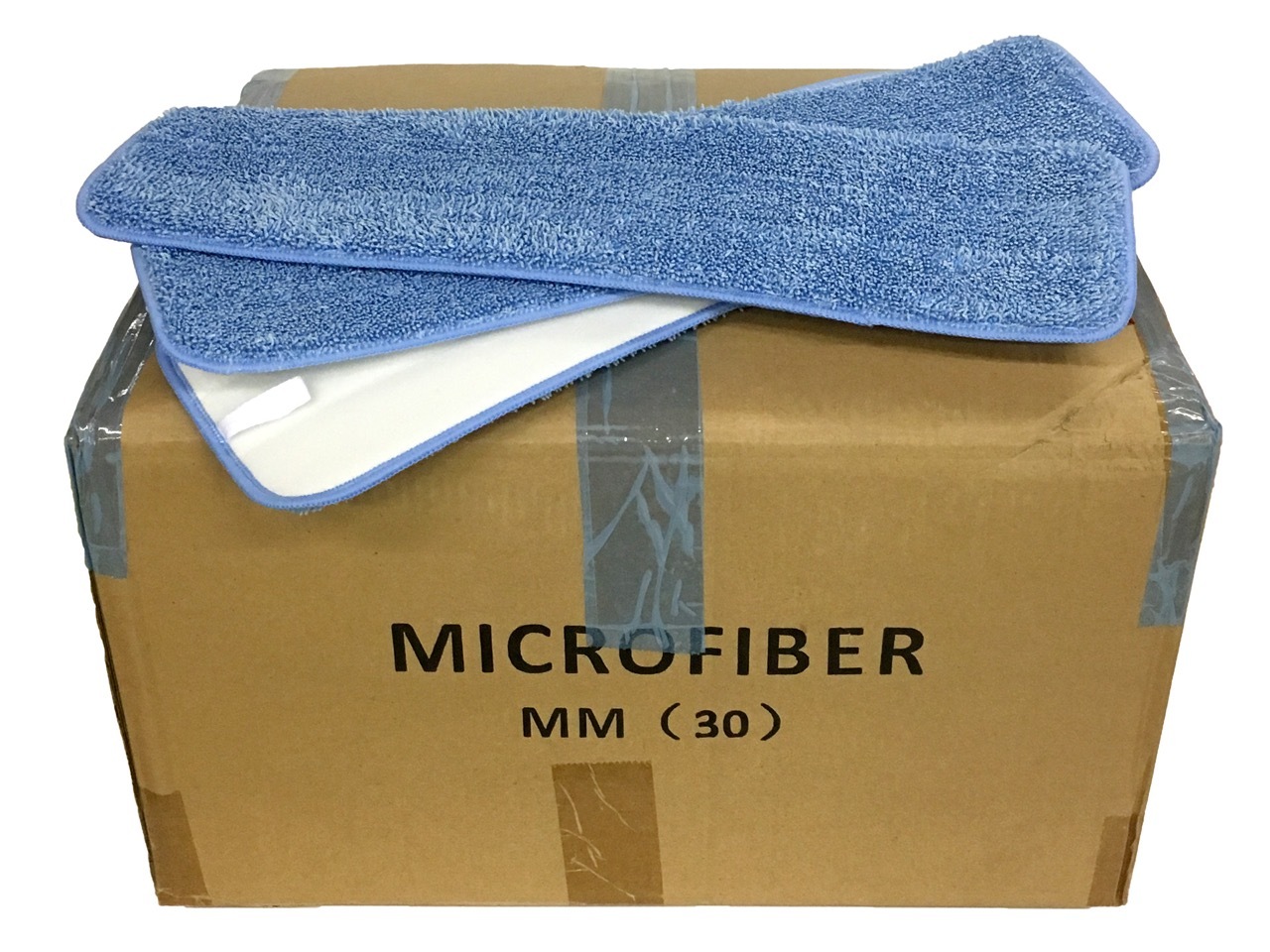 100 Case 18″ Looped Microfiber Mop Pads Wet Dry Refill 400GSM (Blue/Blue)