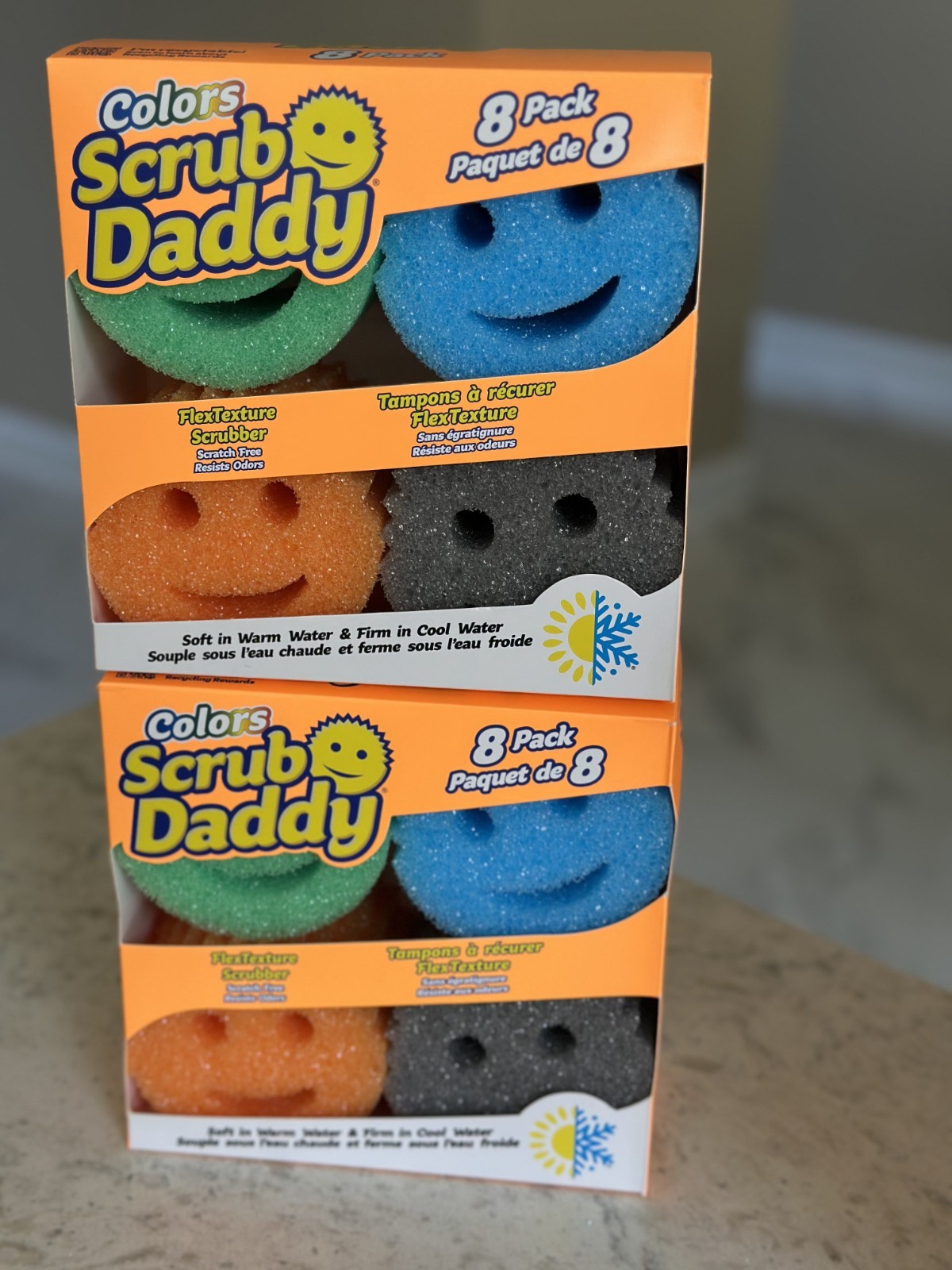 Two pack Scrub Daddy Scratch Free Sponges for Dishes & Home Variety Pack 8 + 8
