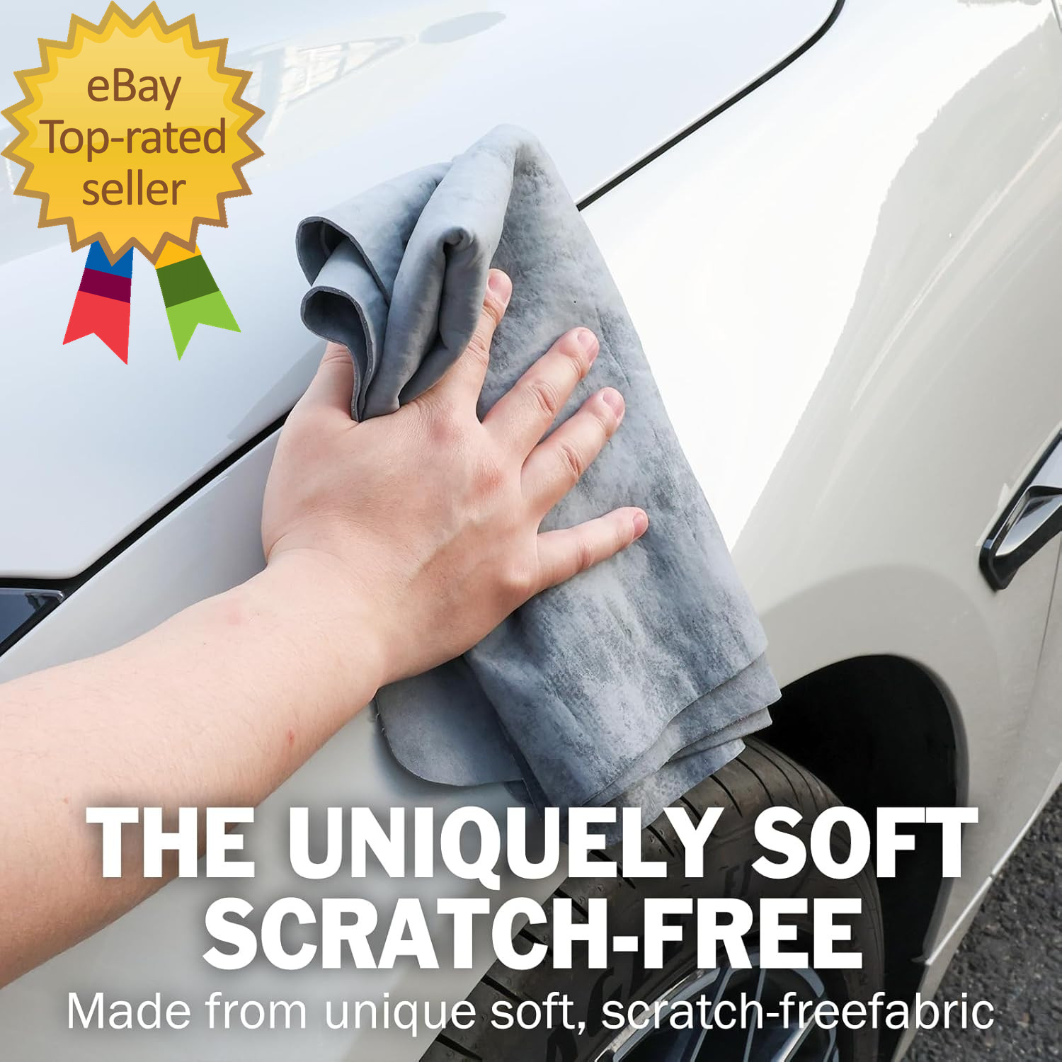 3 Pack Premium Chamois Towel for Car, 26”X17” Shammy Cloth for Car Drying, Super