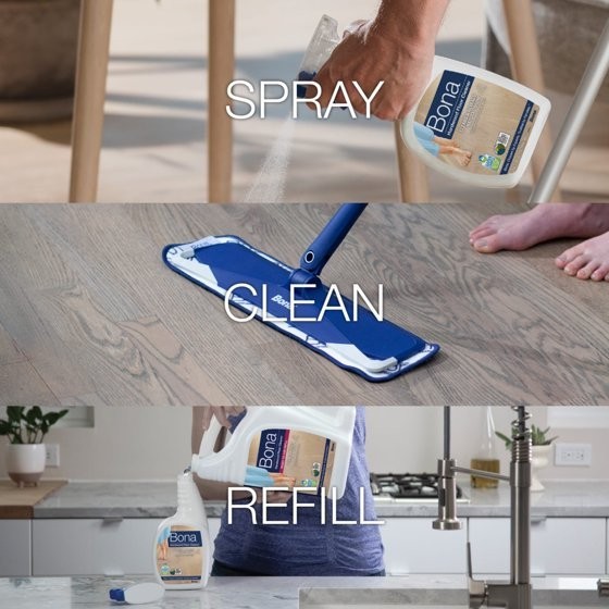 4 pack – Bona Hardwood Floor Cleaning Solution Spray, Unscented, 22 fl oz