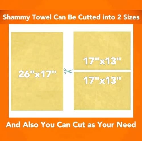 Premium Shammy Cloth for Car Drying – 2pk(26”x17”) – Super Absorbent Synthetic C