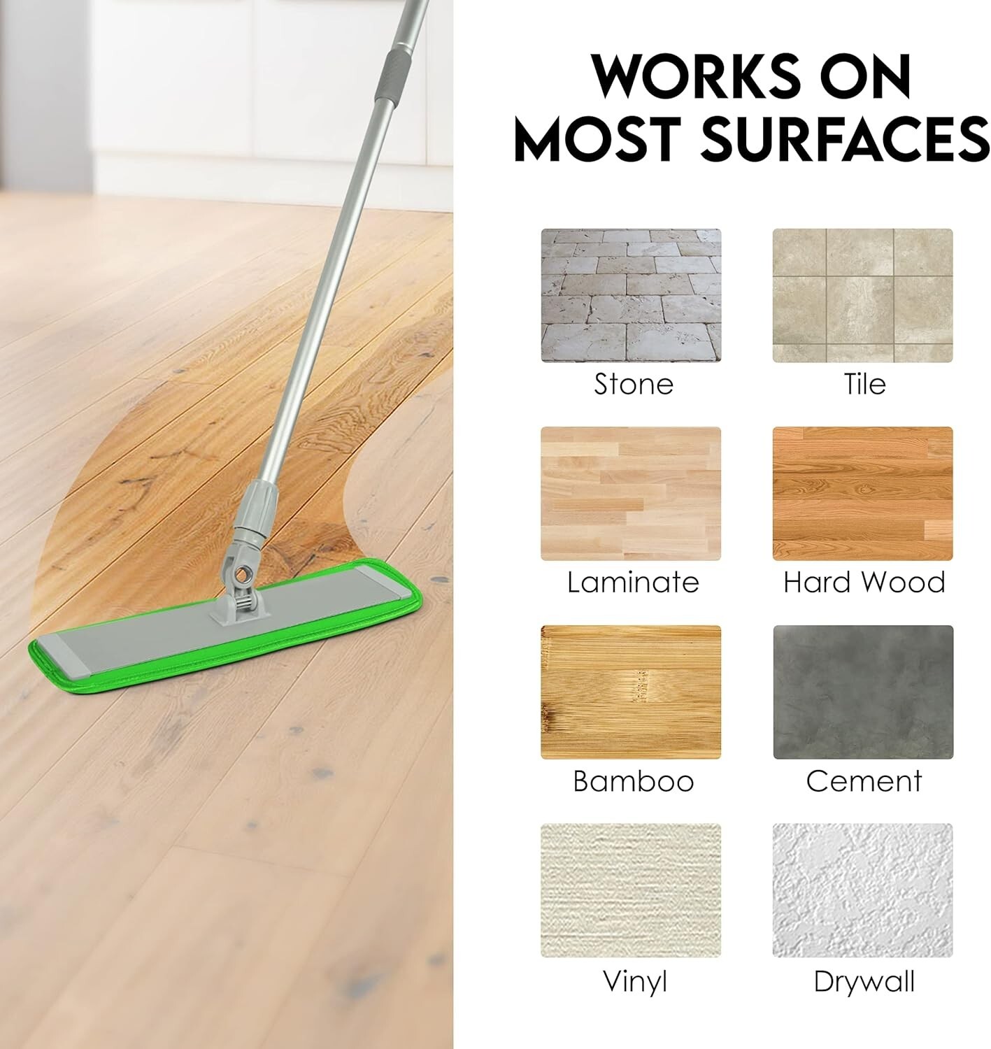 Turbo Mop Microfiber Mop for Floor cleaning- Tile & Wood Floor 4 Reusable Pads